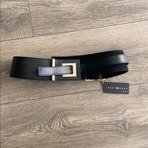 Designer Black Leather Belt